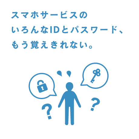 スマホサービスのいろんなIDとパスワード、もう覚えきれない。